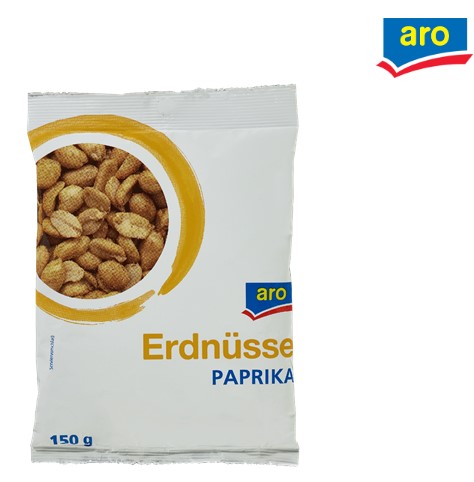 aro Erdnüsse Paprik a  - pikant gewürzt - 5 x 150g Beutel