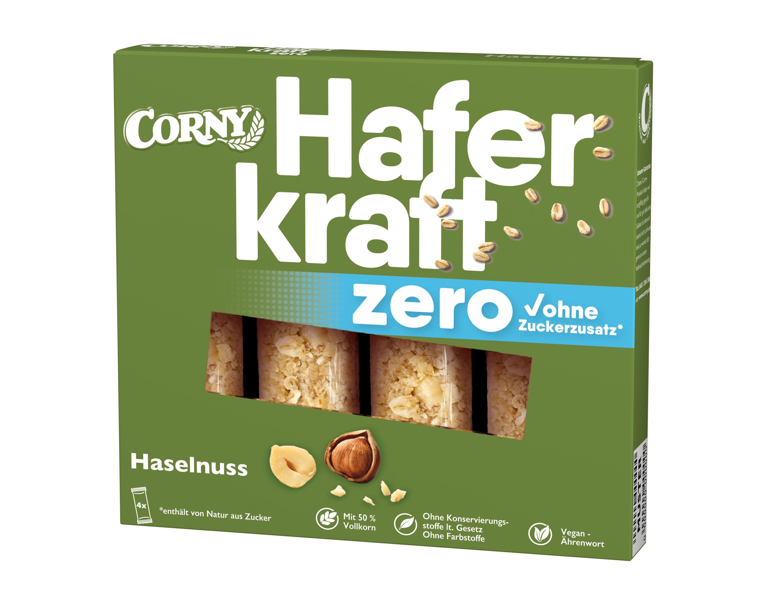 Corny Haferkraft Zero Haselnuss 4x35g Packung