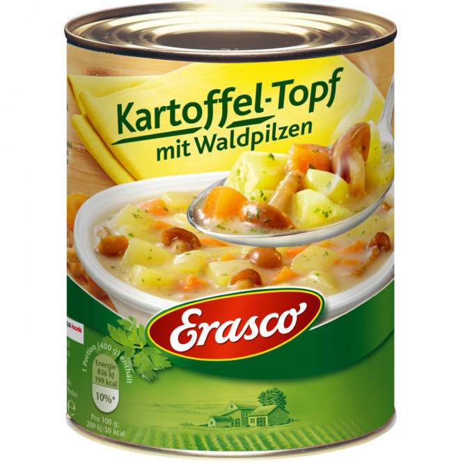 ERASCO Kartoffel-Topf mit Waldpilzen 800g Dose