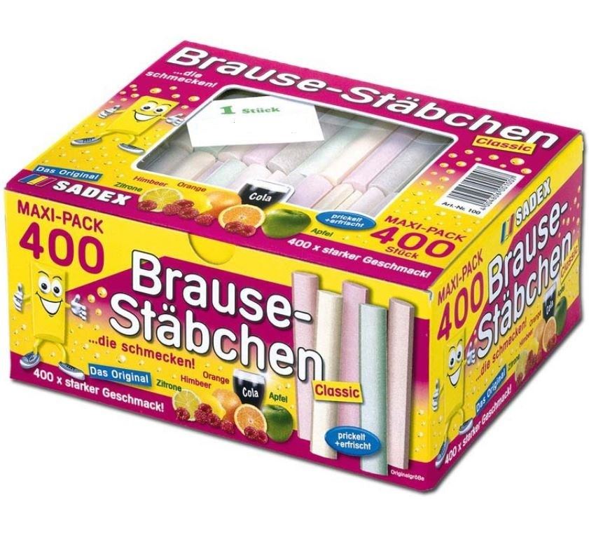Sadex, Brause-Stäbchen, Bonbon, 400 Stück, 1600g netto, Karton