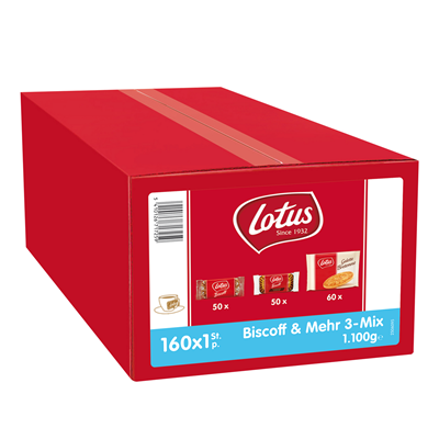 Lotus Biscoff & Mehr 3-Mix, 160 Stück - 1 kg Karton