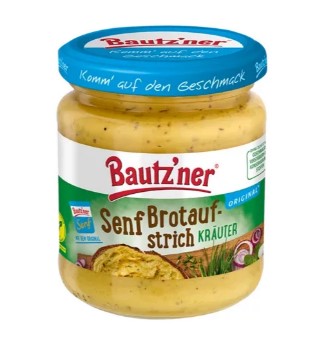 Bautzner Senf-Brotaufstrich Kräuter 200 ml Glas