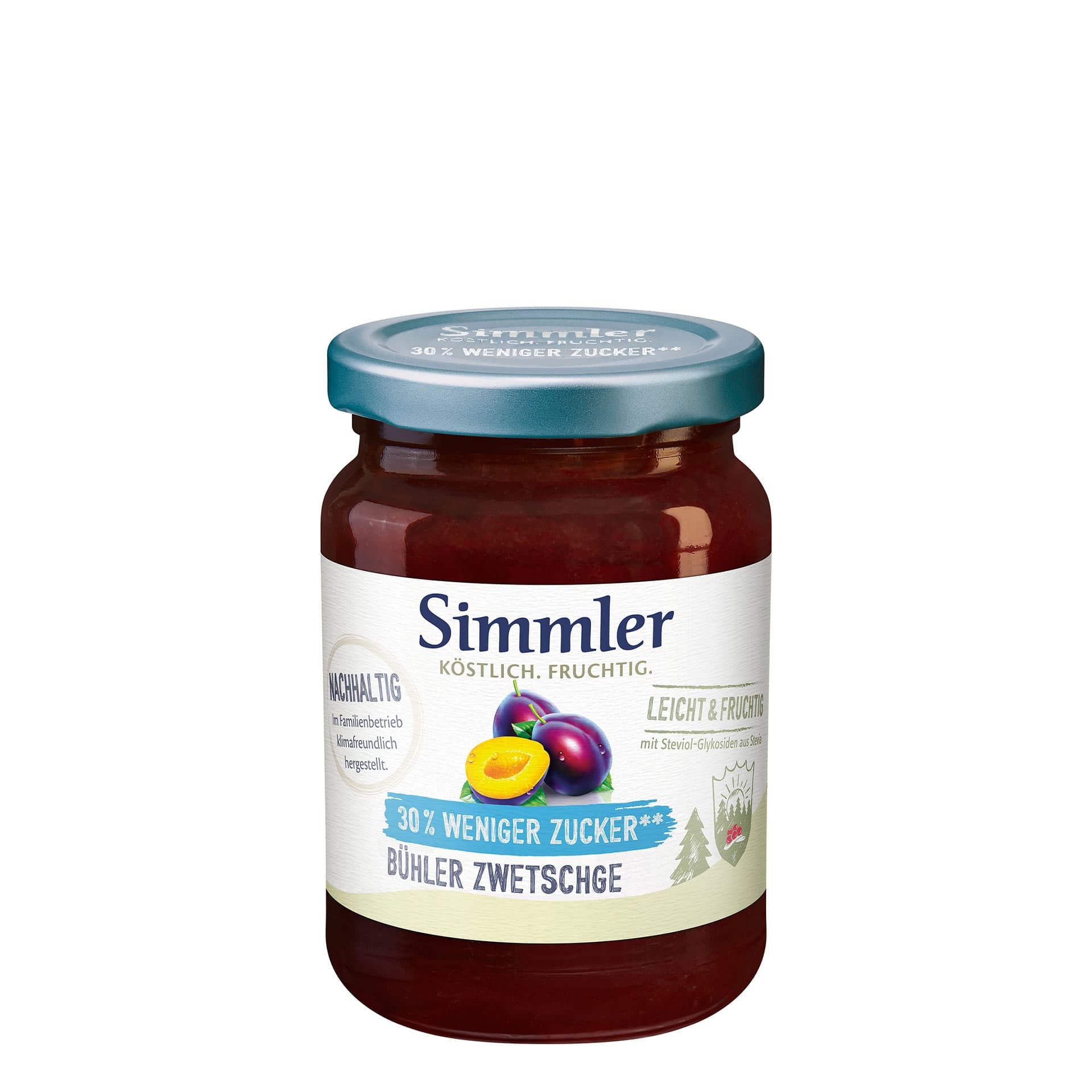 Simmler Bühler Zwetschge leicht & fruchtig Zucker reduziert 215g Glas Simmler Bühler Zwetschge leicht & fruchtig Zucker reduziert 215g Glas