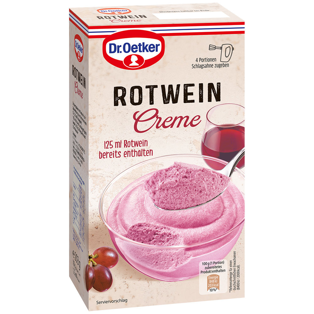 Dr. Oetker Rotwein Creme 203g Packung