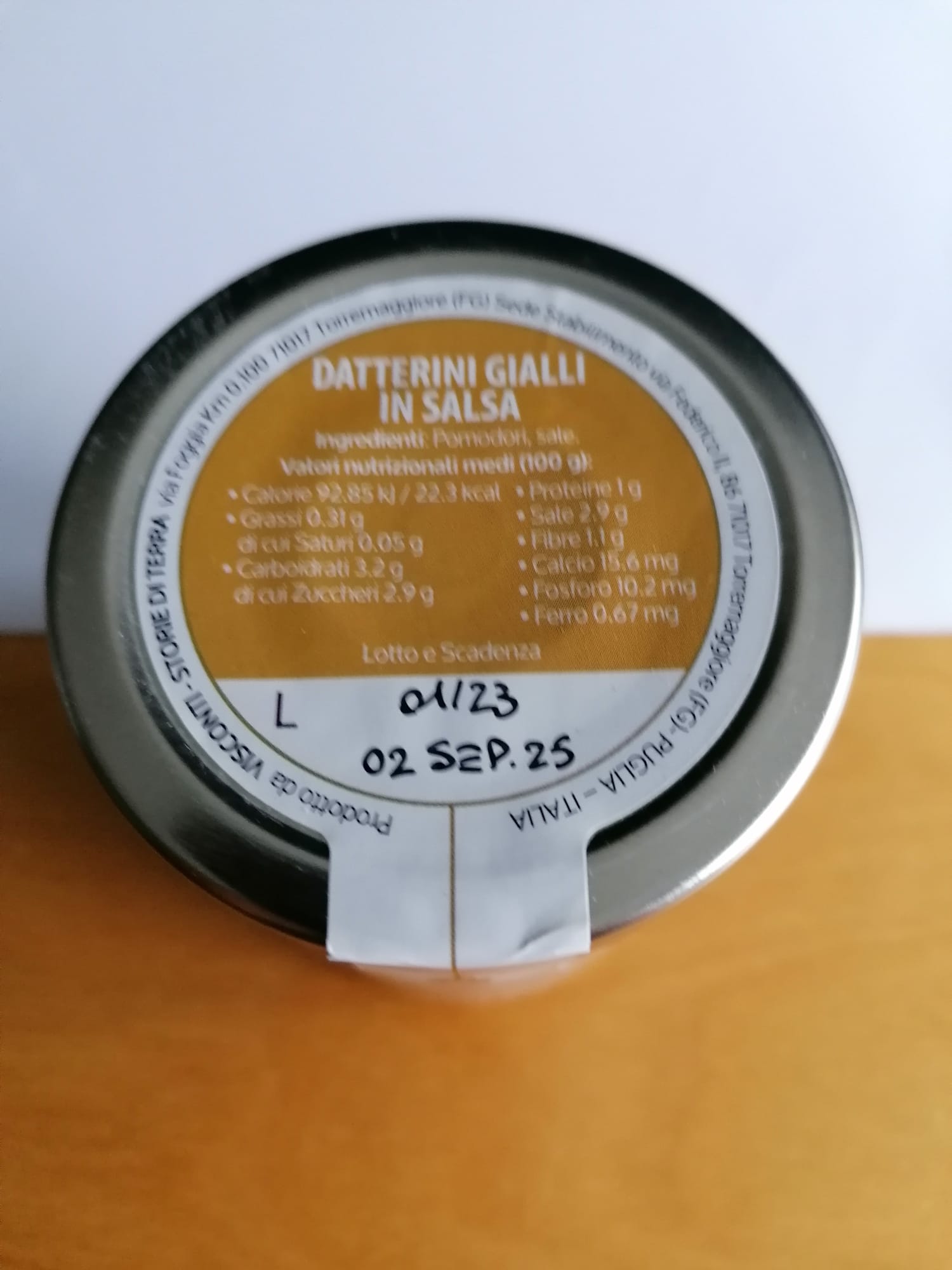 Visconti Pomodori gelbe Datterini Gialli in Salsa - pürierte Tomaten - 320g Glas