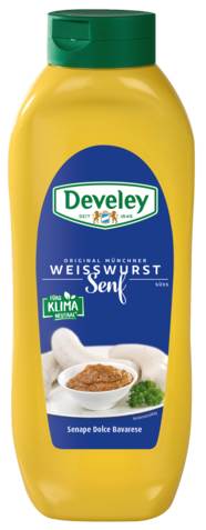 Develey, Münchener Weißwurstsenf, süß, 875ml, Flasche