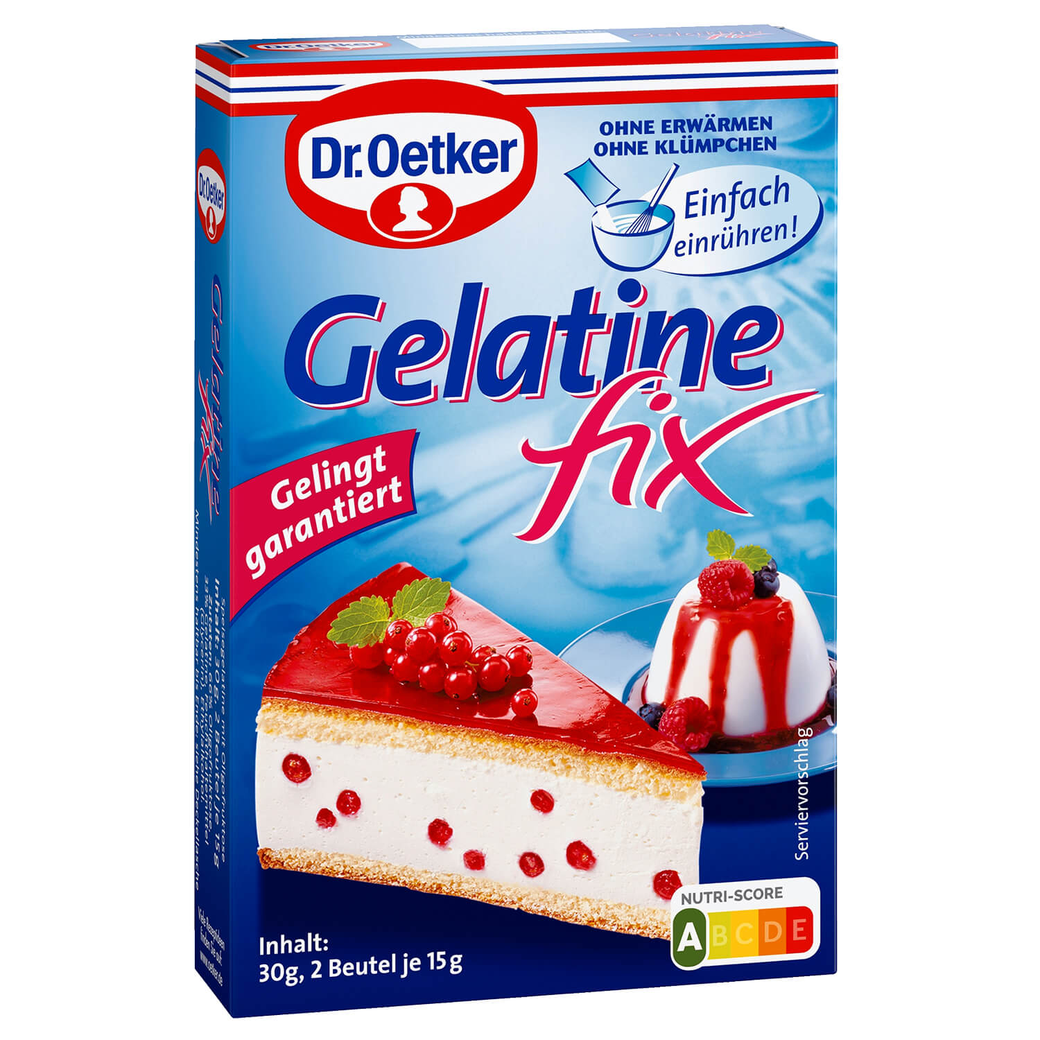 Dr. Oetker Gelatine Fix rot 30g Packung