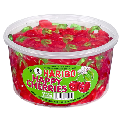 Haribo Happy Cherries 150 Stück - 1200g Dose
