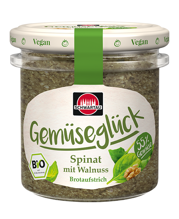 Schwartau Brotaufstrich Gemüseglück Spinat mit Walnuss 135g Glas