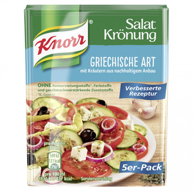 KNORR, Salatkrönung, Griechische Art, 5x9g, Beutel