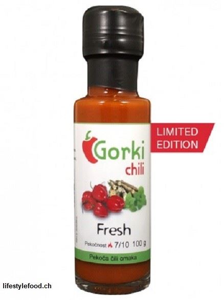 Gorki Chili, Chili, Fresh Sauce, Schärfegrad 7, 100g, Flasche