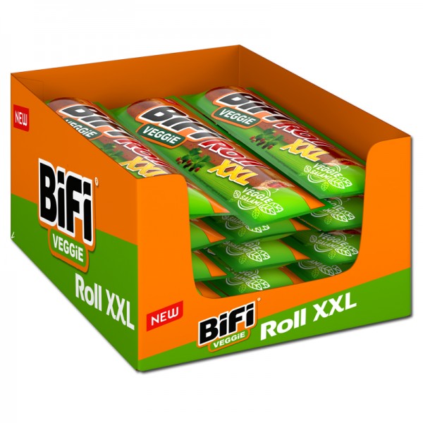 Bifi Veggie Roll XXL, Snack, Salami-Style, Weizen-Gebäck, 12 Stück Packung