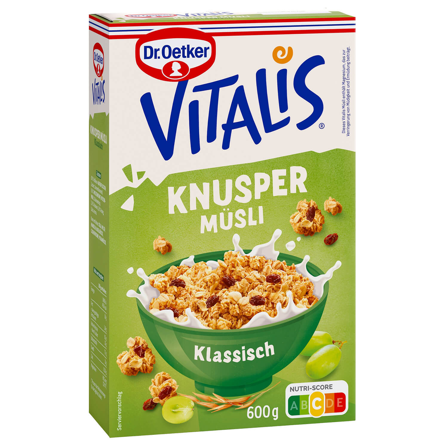 Dr. Oetker Vitalis Knuspermüsli klassisch 600g Packung Dr. Oetker Vitalis Knuspermüsli klassisch 600g Packung