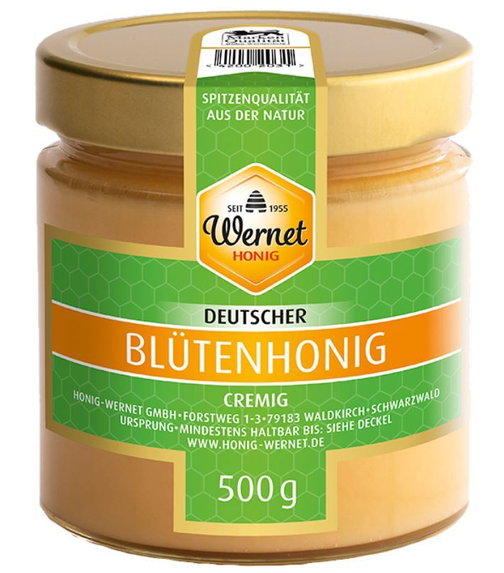 Deutscher Blütenhonig cremig 500g Glas Deutscher Blütenhonig cremig 500g Glas