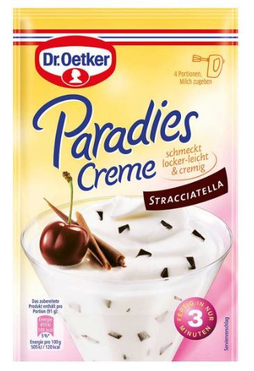 Dr. Oetker Paradies Creme Stracciatella 66g Beutel Dr. Oetker Paradies Creme Stracciatella 66g Beutel