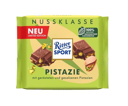 Ritter Sport Nuss Klasse Pistazie - 100g Packung