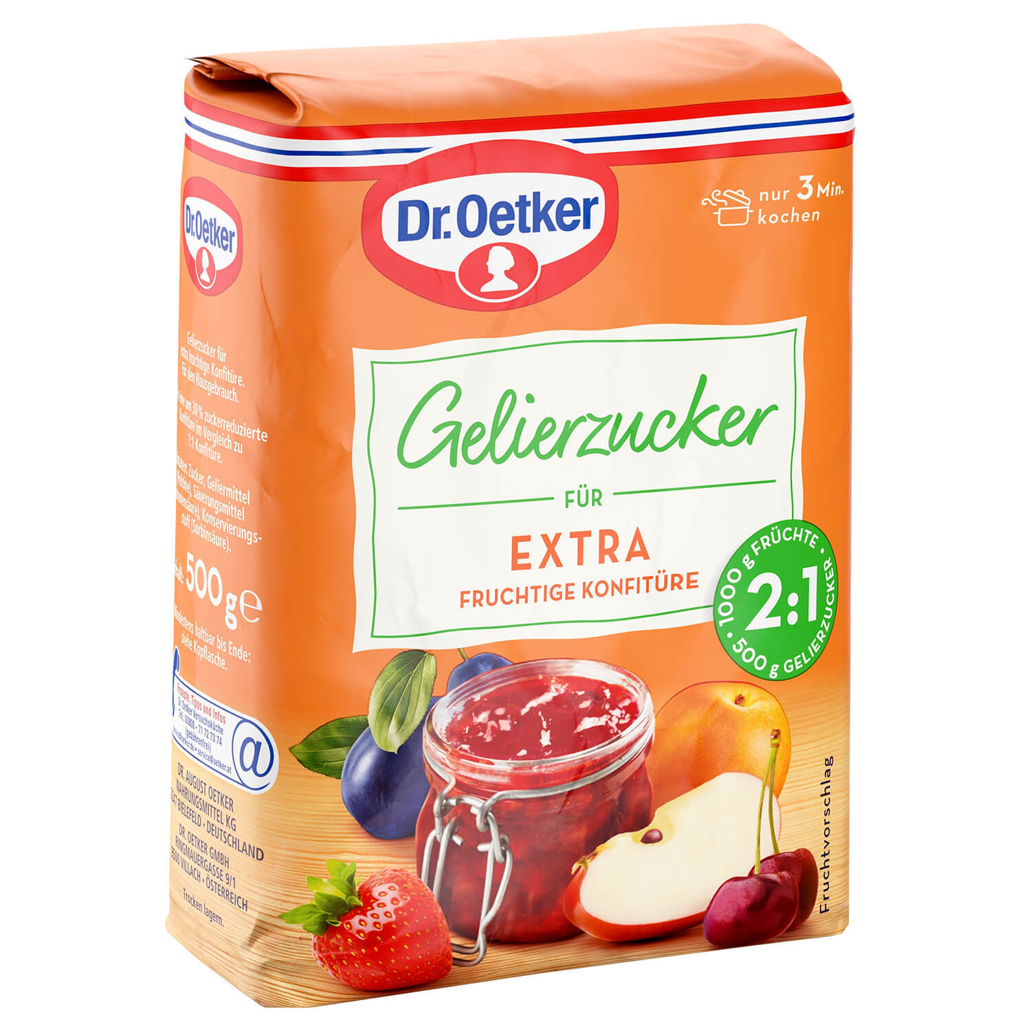 Dr. Oetker Gelierzucker Extra 2:1 500g Packung Dr. Oetker Gelierzucker Extra 2:1 500g Packung