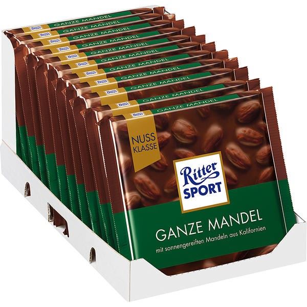 Ritter Sport, Ganze Mandeln, 100g, Schokolade, Tafel