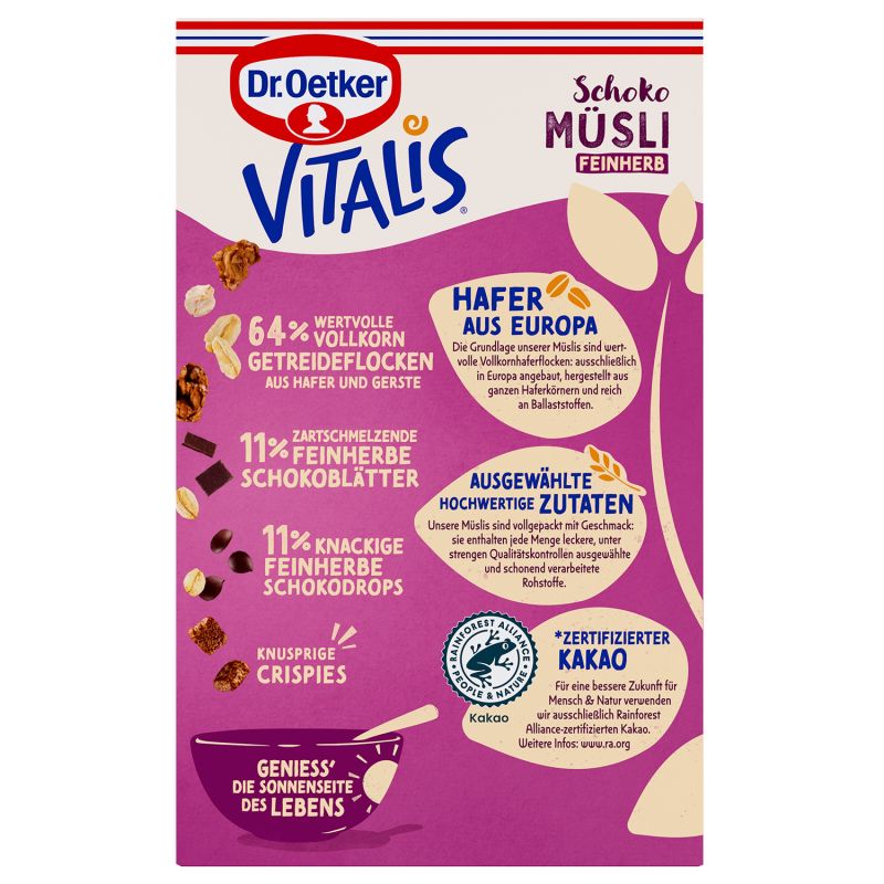 Dr. Oetker Vitalis Schokomüsli feinherb 400g Packung
