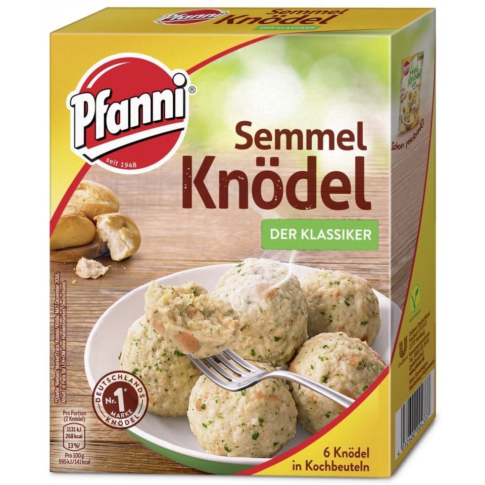 Pfanni Semmelknödel, im Kochbeutel - 6 Knödel, 200g, Packung Pfanni Semmelknödel, im Kochbeutel - 6 Knödel, 200g, Packung