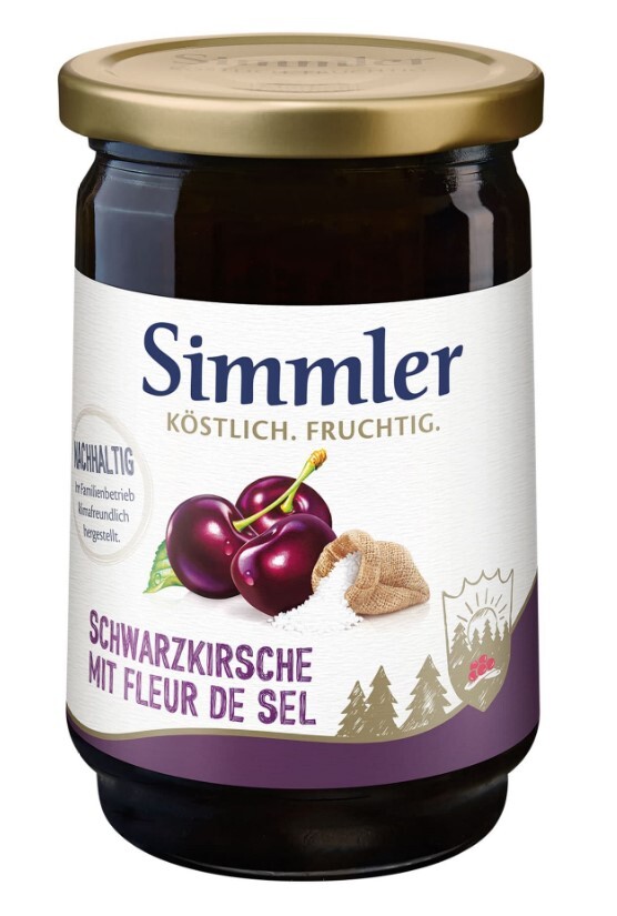 Simmler Schwarzkirsche mit Fleur de Sel 450g Glas