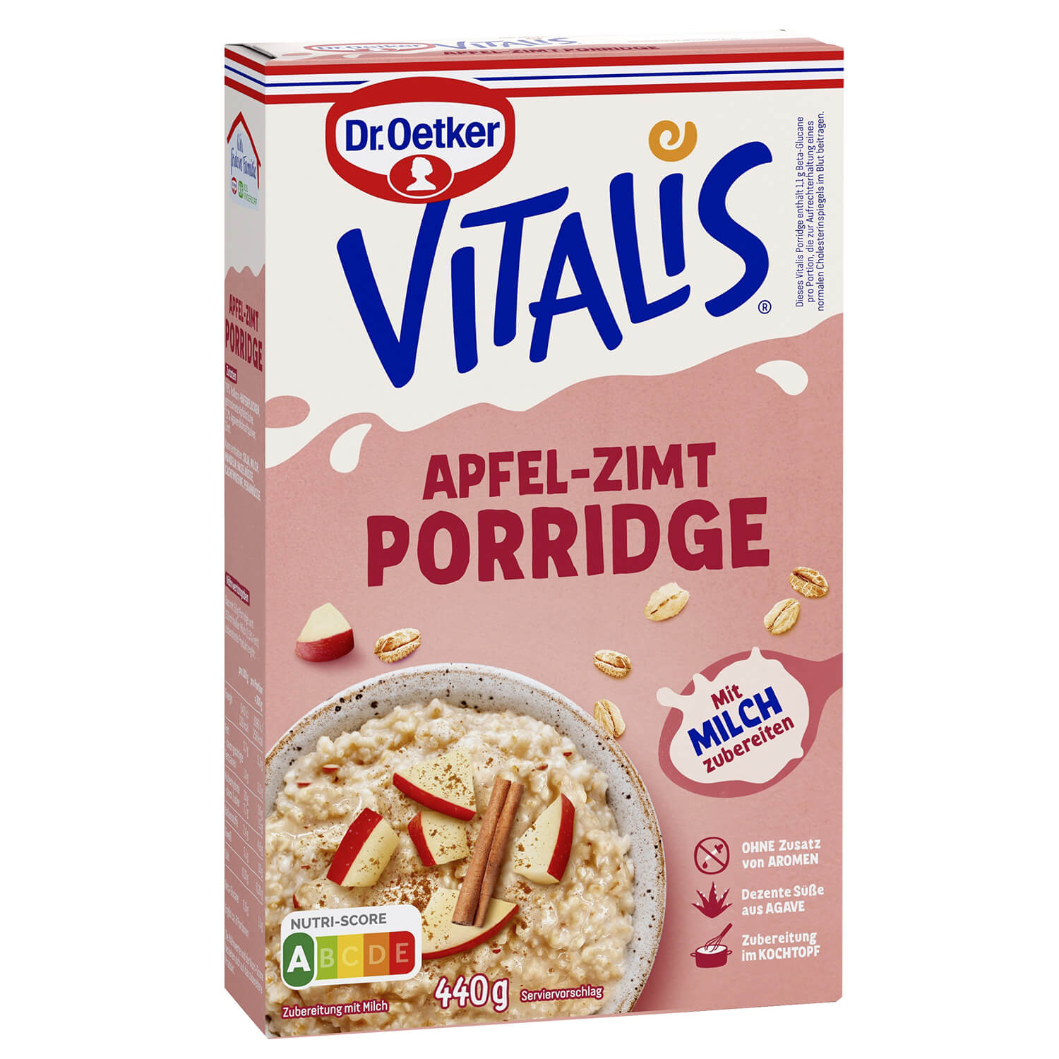 Dr. Oetker Vitalis Porridge Apfel-Zimt 440g Packung
