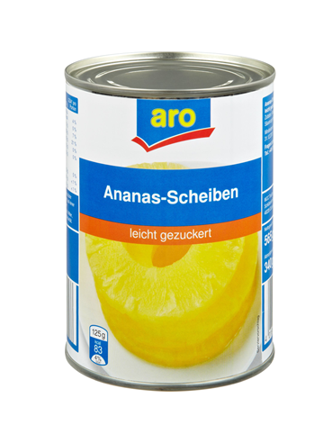 ARO Ananas leicht gezuckert, in Scheiben - 560g Dose