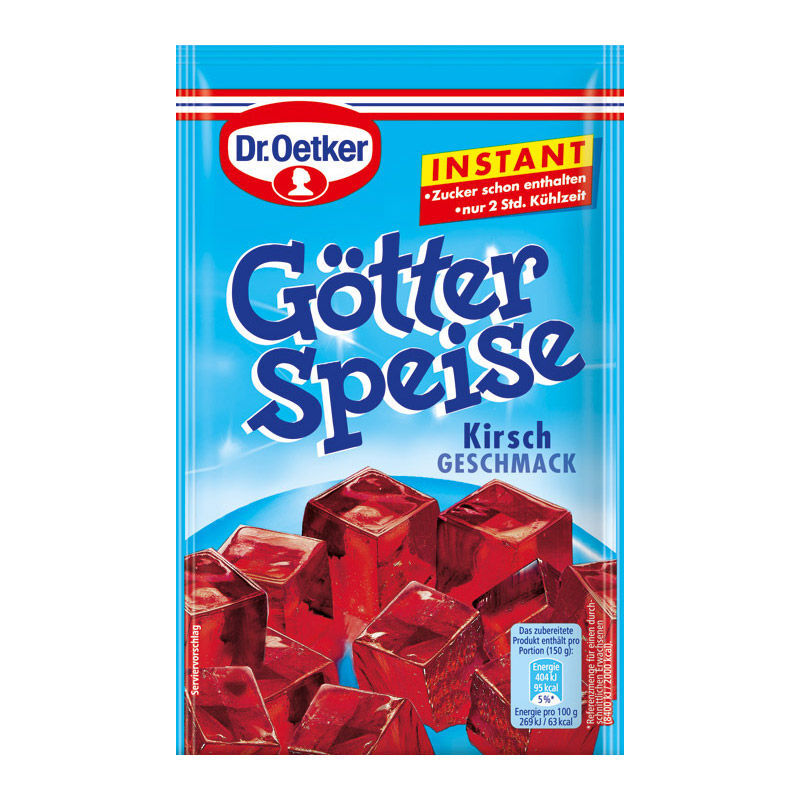 Dr. Oetker Götterspeise Instant Kirsch-Geschmack 100g Beutel Dr. Oetker Götterspeise Instant Kirsch-Geschmack 100g Beutel