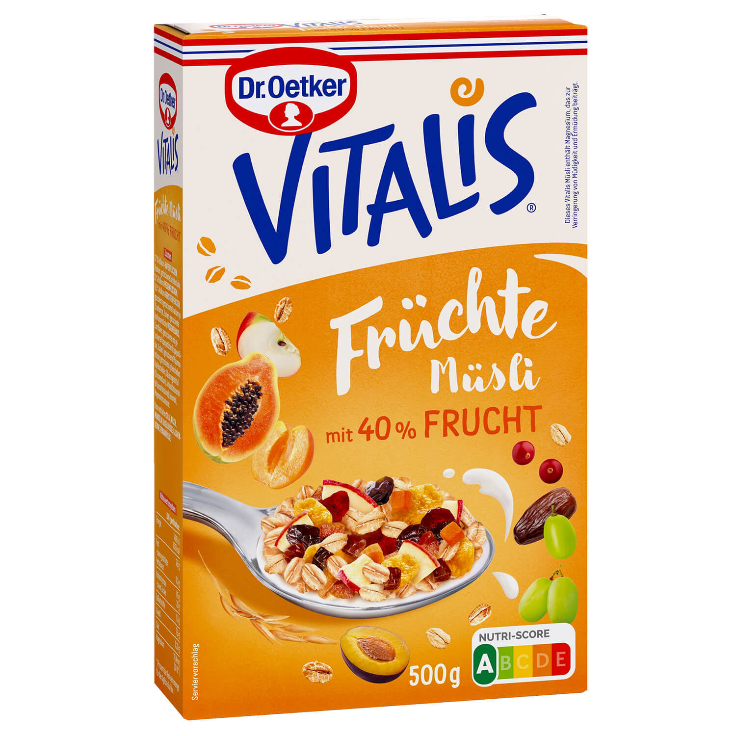 Dr. Oetker Vitalis Früchtemüsli 500g Packung Dr. Oetker Vitalis Früchtemüsli 500g Packung