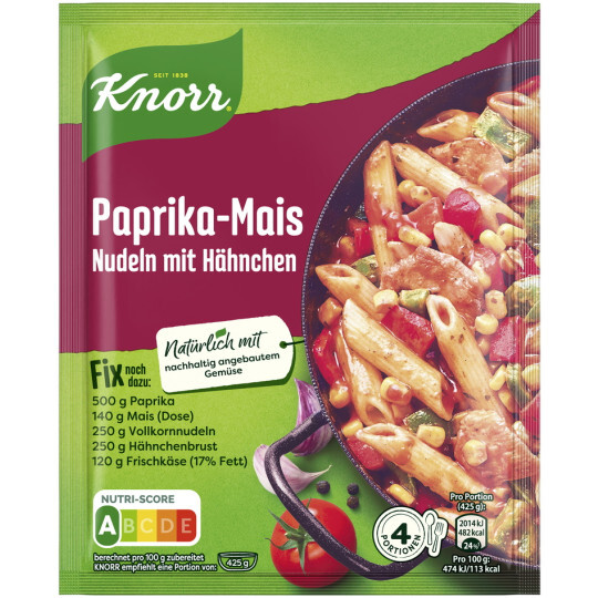 Knorr Fix Paprika-Mais Nudeln mit Hähnchen 42g Beuel