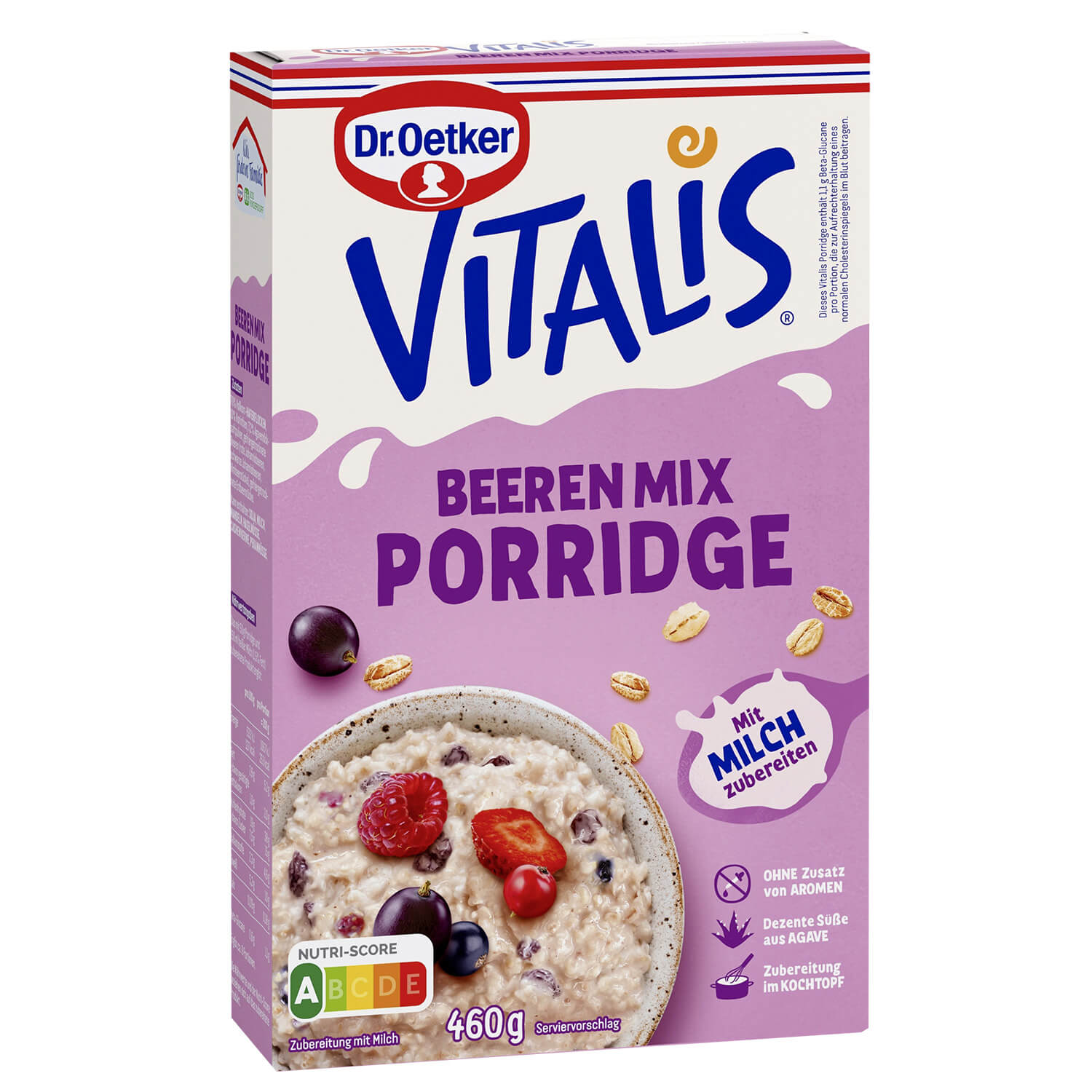 Dr. Oetker Vitalis Porridge Beeren Mix 460g Packung