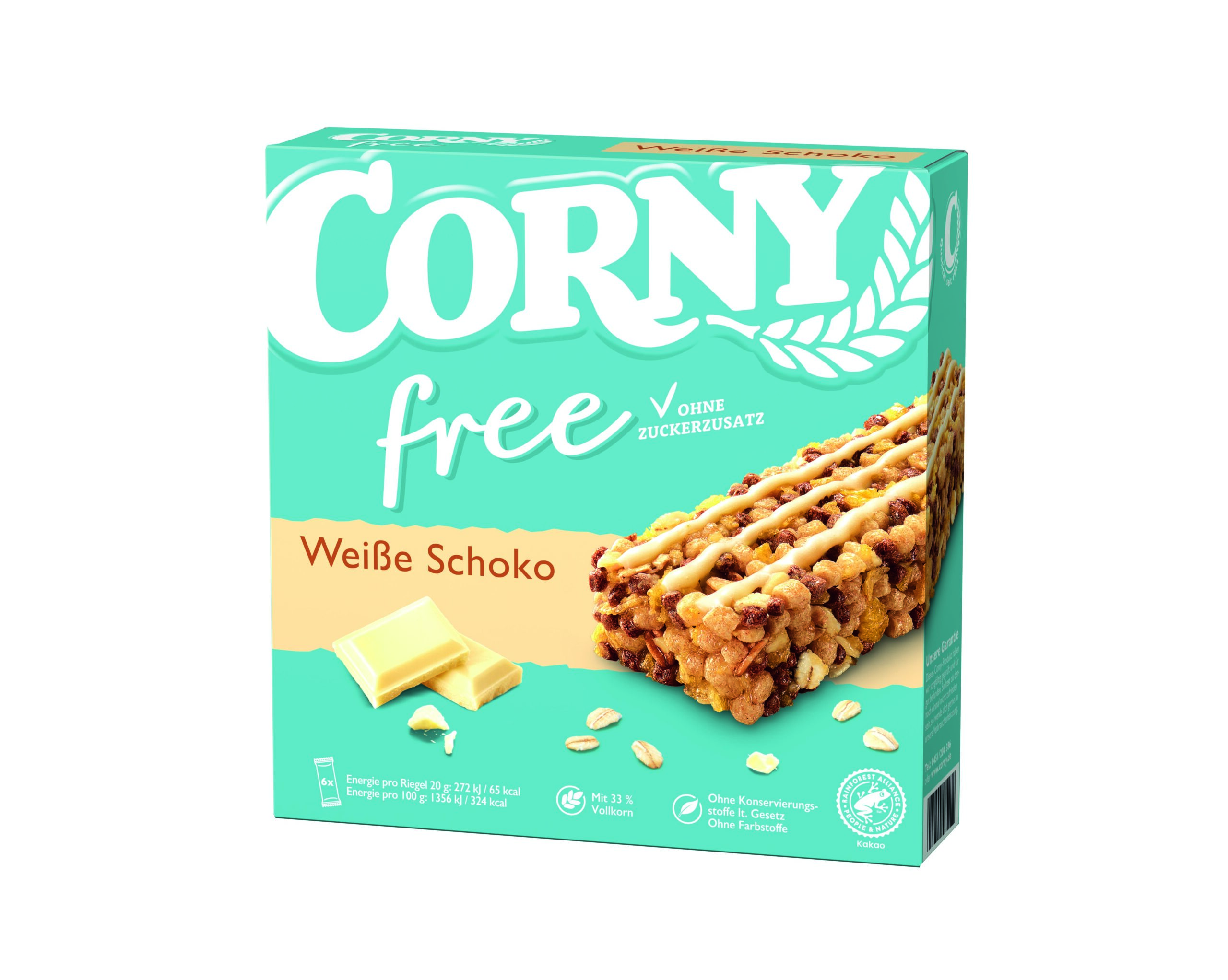 Corny Free weisse Schokolade 6x20g Packung