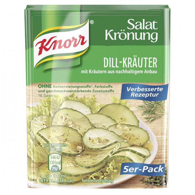 Knorr, Salatkrönung, Dill-Kräuter, 5x9g, Beutel Knorr, Salatkrönung, Dill-Kräuter, 5x9g, Beutel