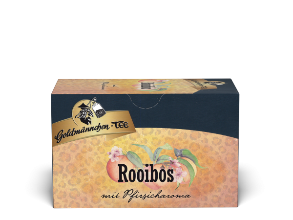 Goldmännchen Tee Rooibos Pfirsich Karton 12 Packungen x 20 kuvertierte Teebeutel = 480 g netto Goldmännchen Tee Rooibos Pfirsich Karton 12 Packungen x 20 kuvertierte Teebeutel = 480 g netto