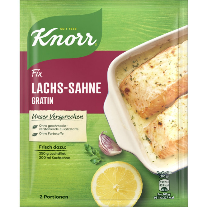 Knorr Fix, für Lachs-Sahne Gratin, 28g, Beutel