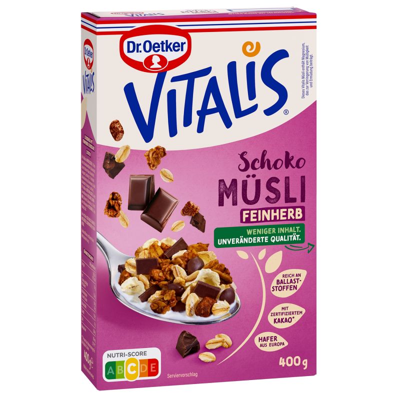 Dr. Oetker Vitalis Schokomüsli feinherb 400g Packung
