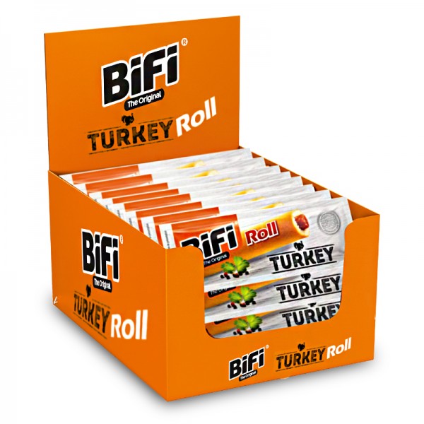 Bifi Roll Turkey, Snack, Geflügel-Salami, 24 x 45g Packung