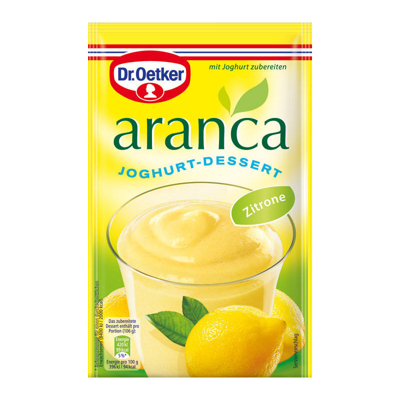Dr. Oetker aranca Joghurt-Dessert Zitrone 75g Beutel Dr. Oetker aranca Joghurt-Dessert Zitrone 75g Beutel