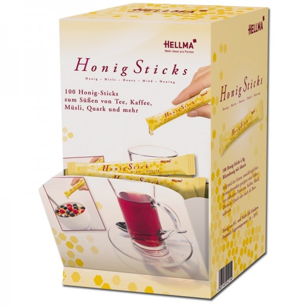 Hellma Honig-Sticks Blütenhonig 100 Portionen Karton