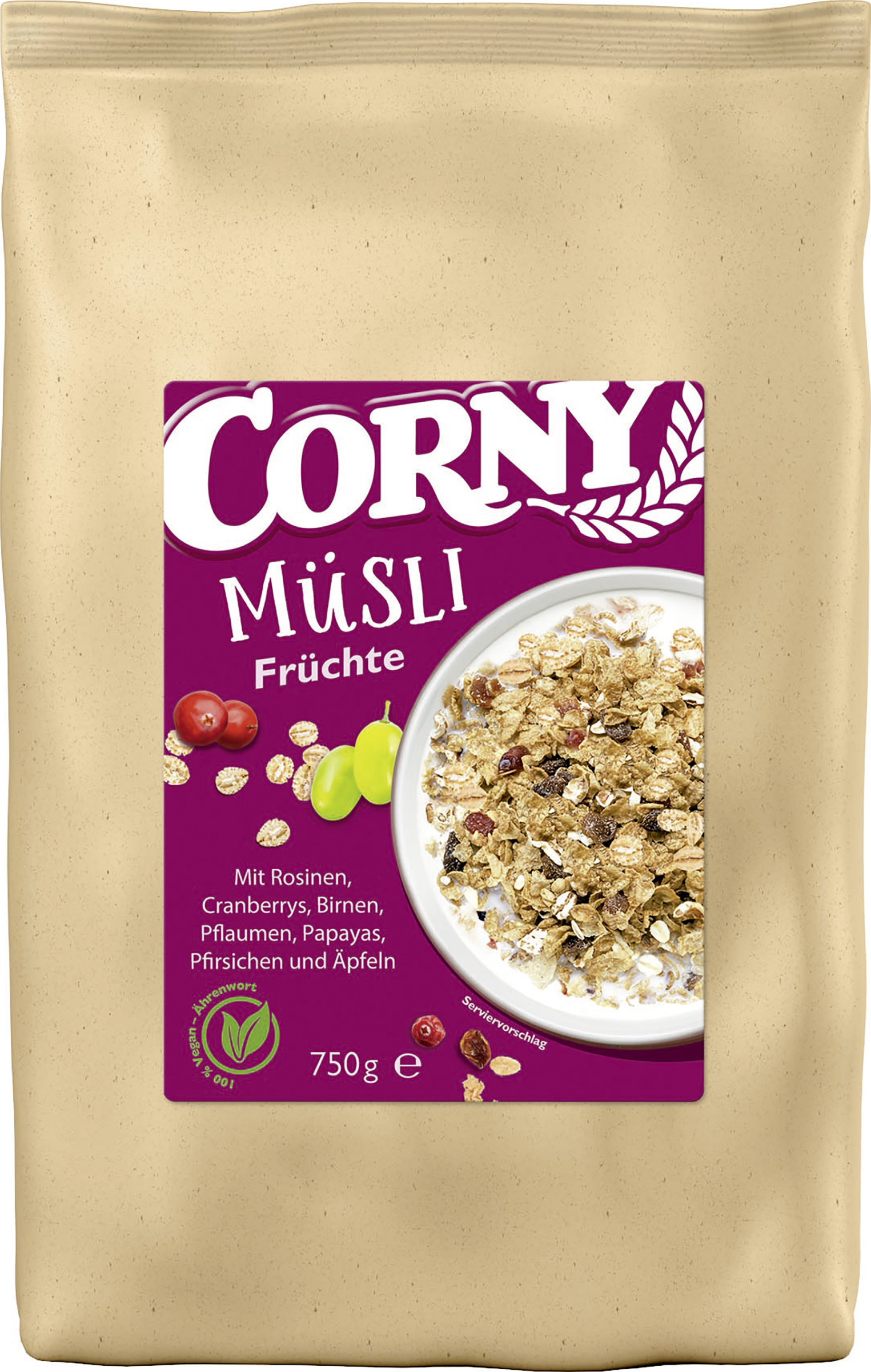 Corny Müsli Früchte 750g Beutel
