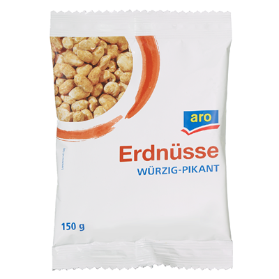 aro Erdnüsse pikant gewürzt - 5 x 150g Beutel