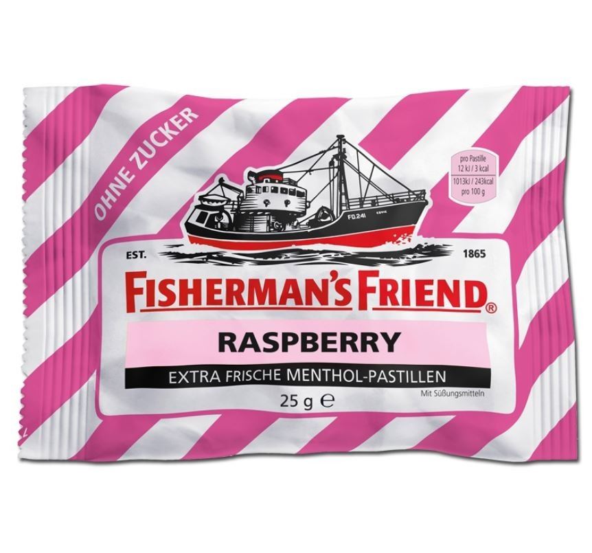 Fishermans Friend, Raspberry, ohne Zucker, Pastillen, 600g, 24 Beutel