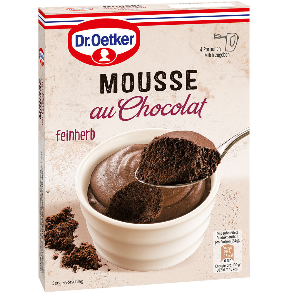 Dr. Oetker Mousse au Chocolat feinherb 86g Packung Dr. Oetker Mousse au Chocolat feinherb 86g Packung