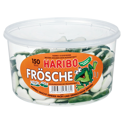 Haribo Frösche 150 Stück - 1050g Dose