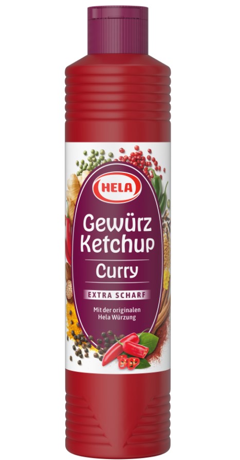 Hela Curry Gewürz Ketchup extra scharf 800ml Flasche