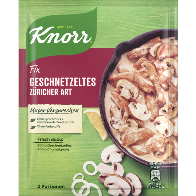Knorr Fix, Geschnetzeltes Züricher Art, 36g, Beutel
