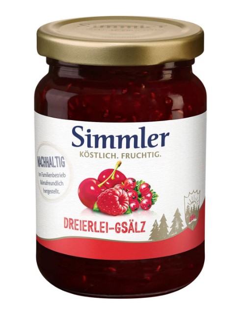 Simmler Dreierlei-Gsälz 225g kleines Glas 