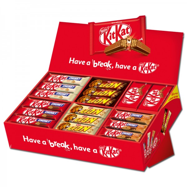 Nestle Mix-Karton KitKat - Lion - KitKat - Chunky 68 Riegel 2801g Packung