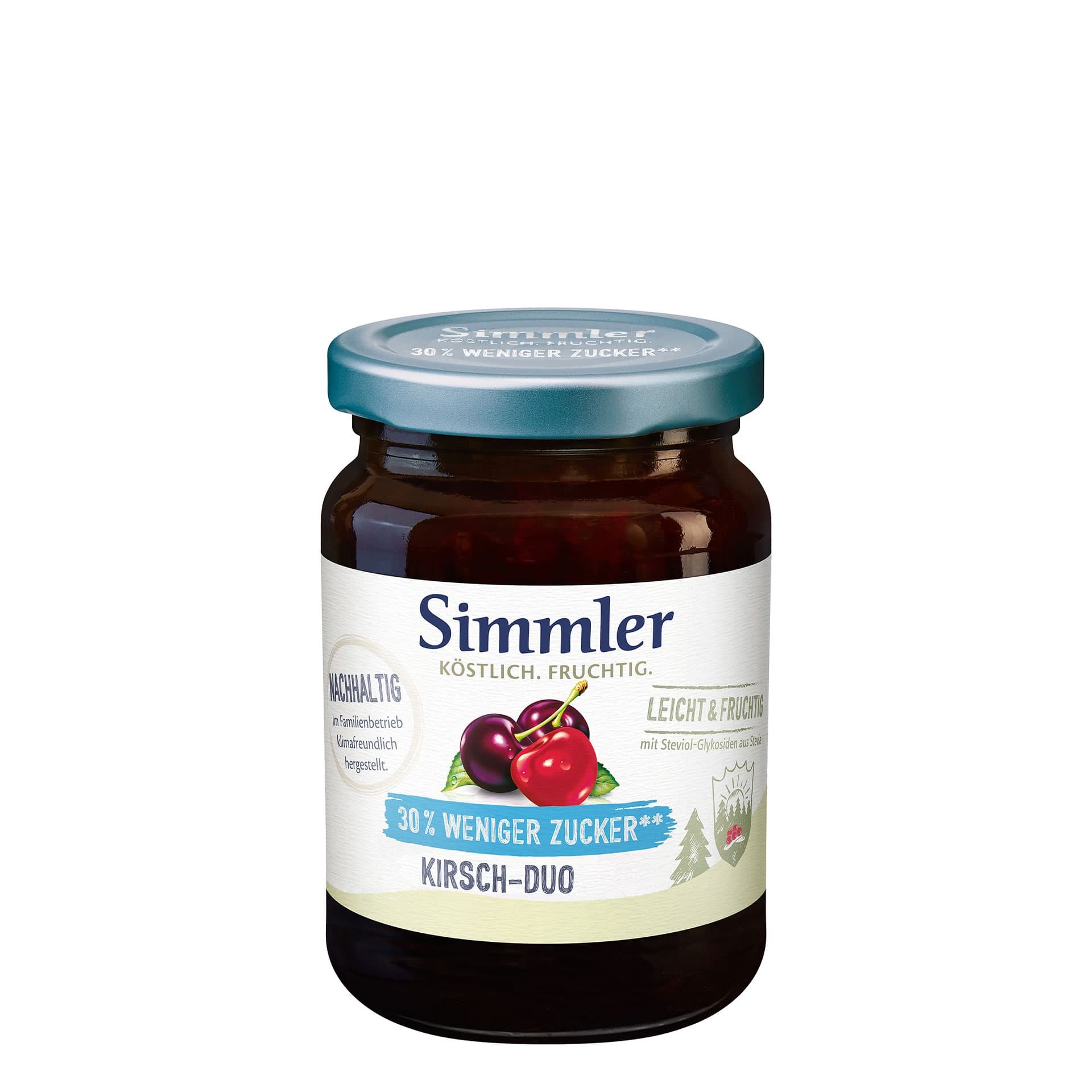 Simmler Kirsch Duo leicht & fruchtig Zucker reduziert 215g Glas Simmler Kirsch Duo leicht & fruchtig Zucker reduziert 215g Glas