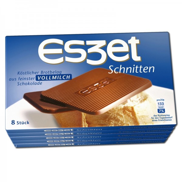Eszet Schnitten Vollmilch Schokolade 20 x 75g Tafel